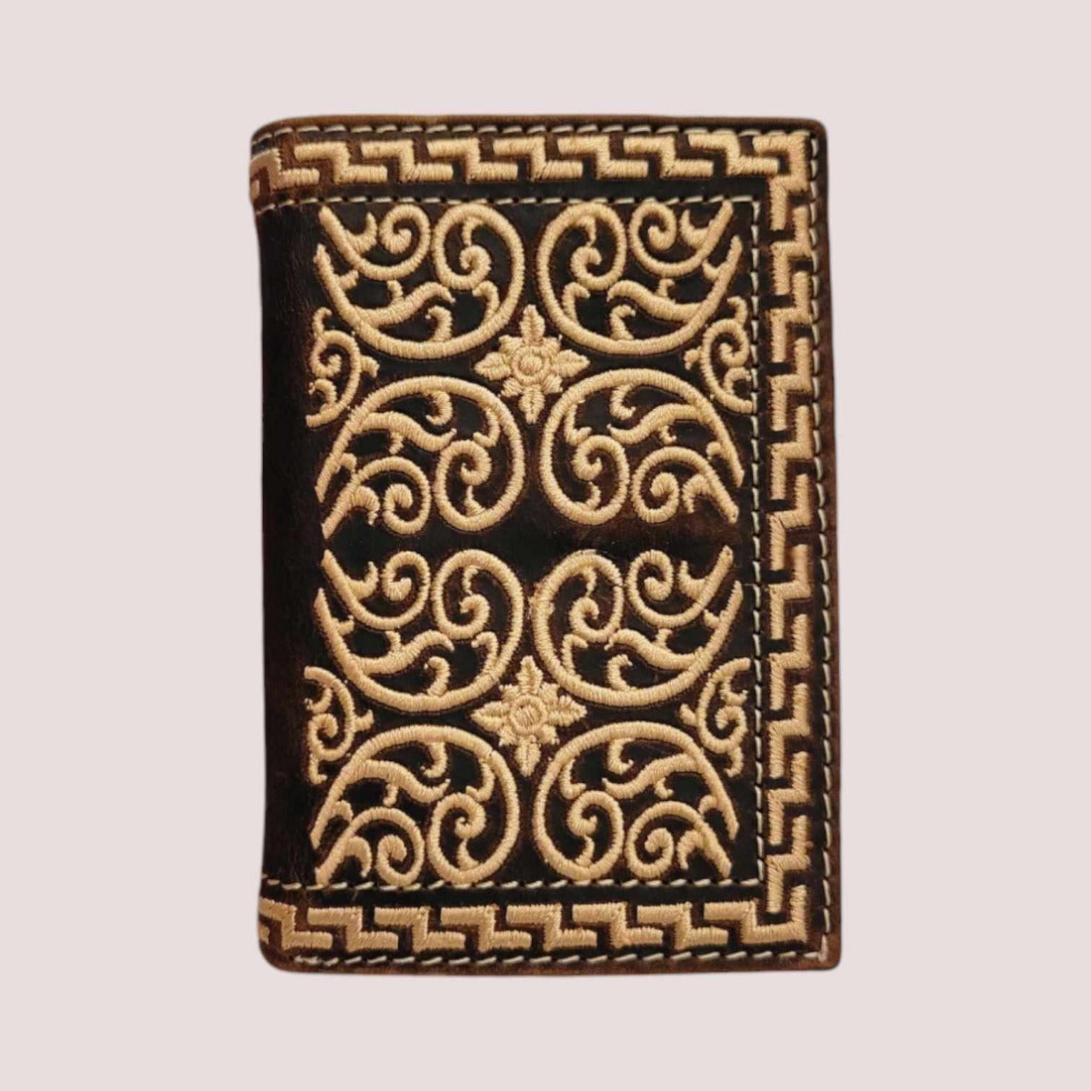 Nocona Mens Embroidered Trifold Wallet