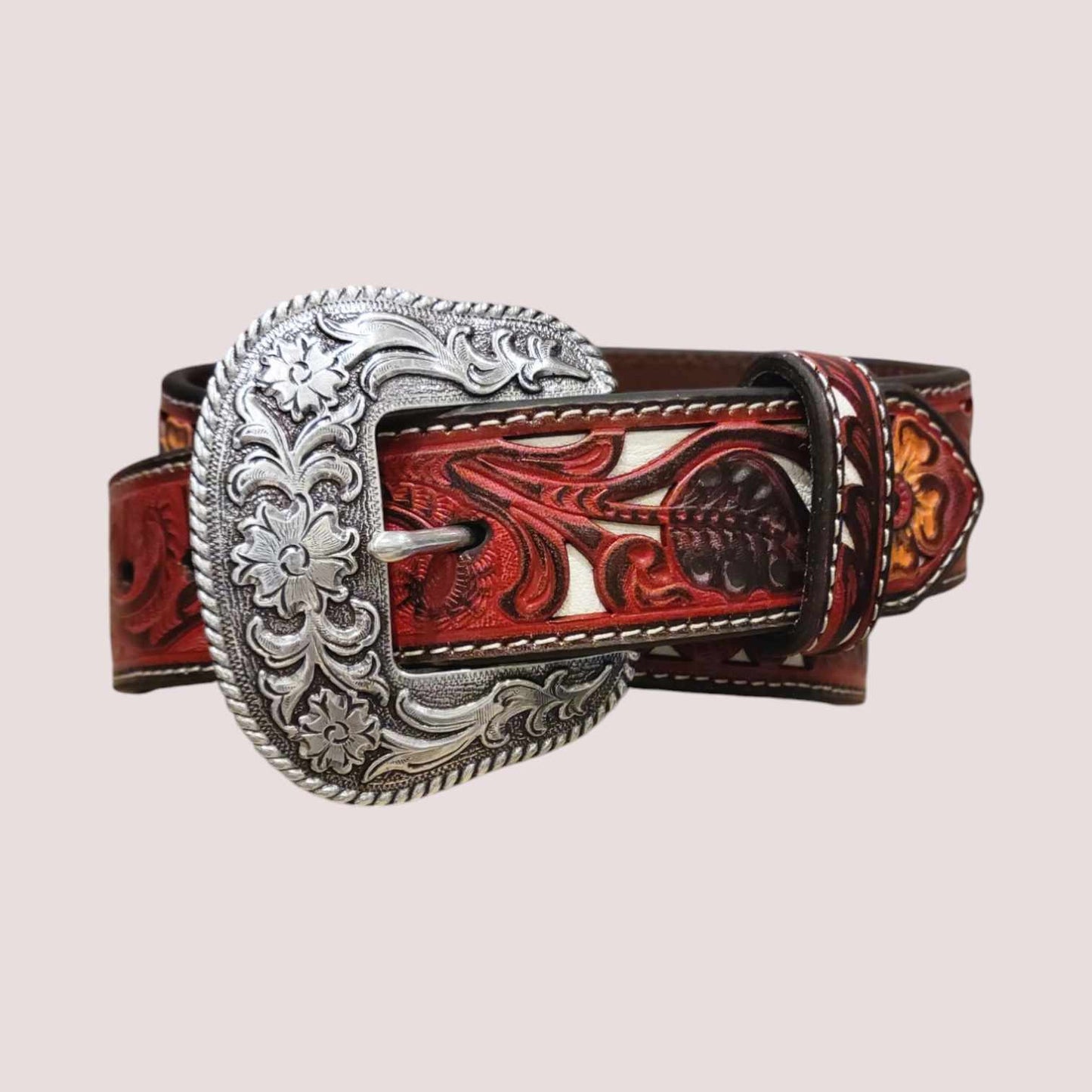 Nocona Ladies 1 1/2" Flower Embossed Belt