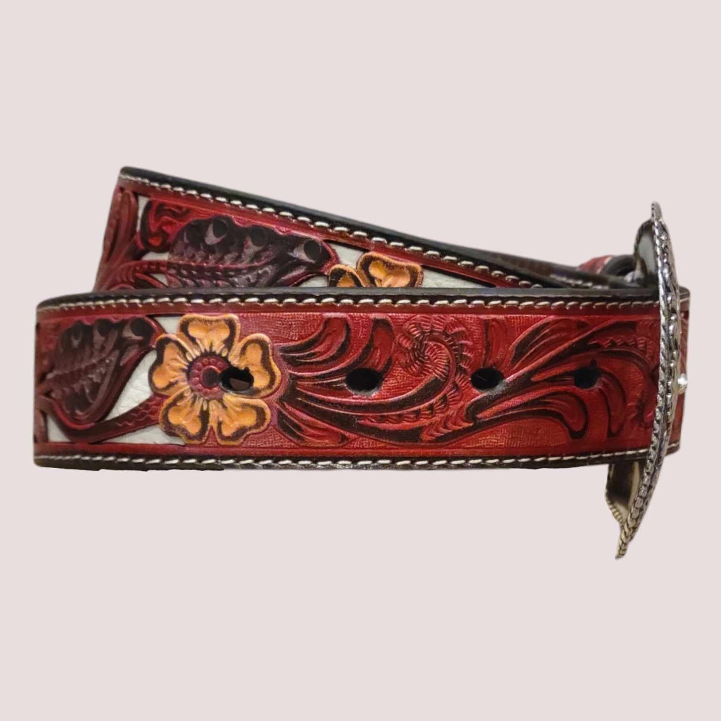 Nocona Ladies 1 1/2" Flower Embossed Belt