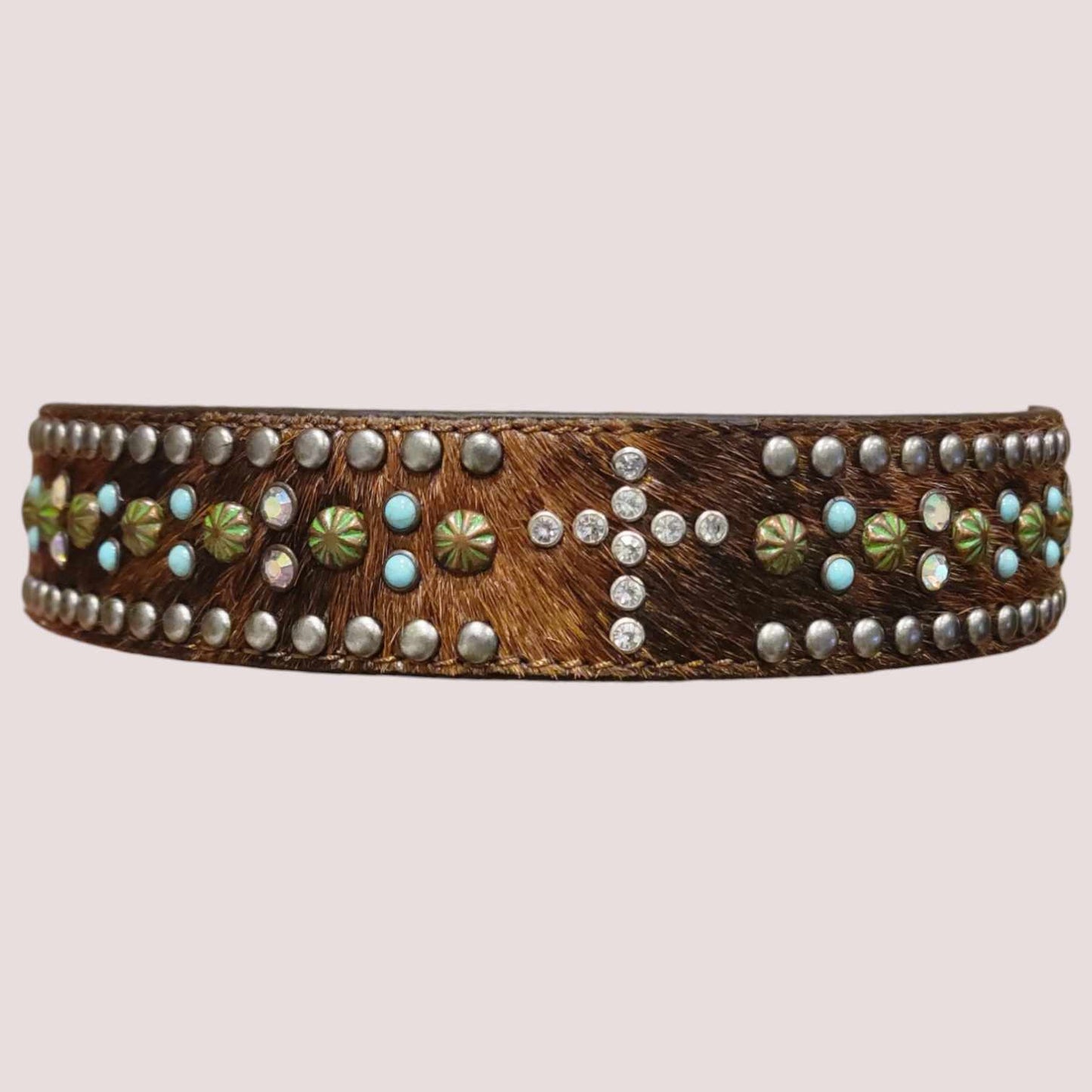 Nocona Ladies 1 1/2" Calf Hair Crosses Belt