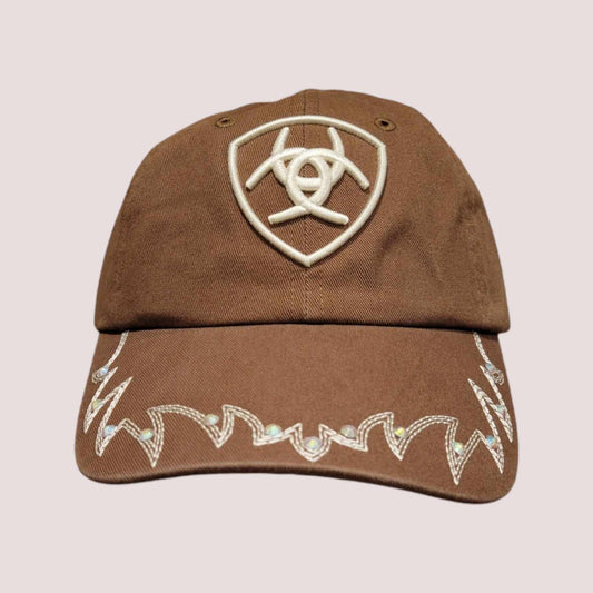 Ariat Ladies Embroidered Crystal Brown Cap