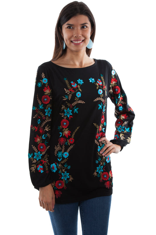 Scully Tunic w/Floral Embroidery